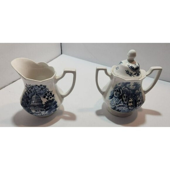 America Hurrah English Ironstone J&G Meakin Sugar Bowl And Creamer Pitcher - Picture 3 of 15
